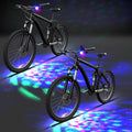 Kittmip 2 Pcs 1 or 2 Pcs Disco Party LED Bike Light Disco Scooter Light Tri-colored Bicycle Lights Blinking Swirling Fun Cycling