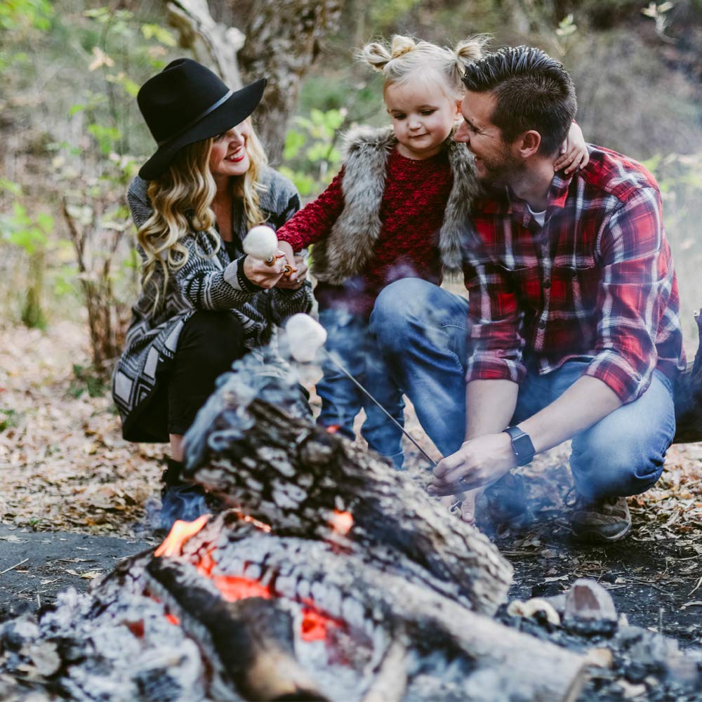Wolf'Em 2-In-1 Roasting Stick For Marshmallow And Campfire Pie With Easy Spin Handles (Set Of 2)