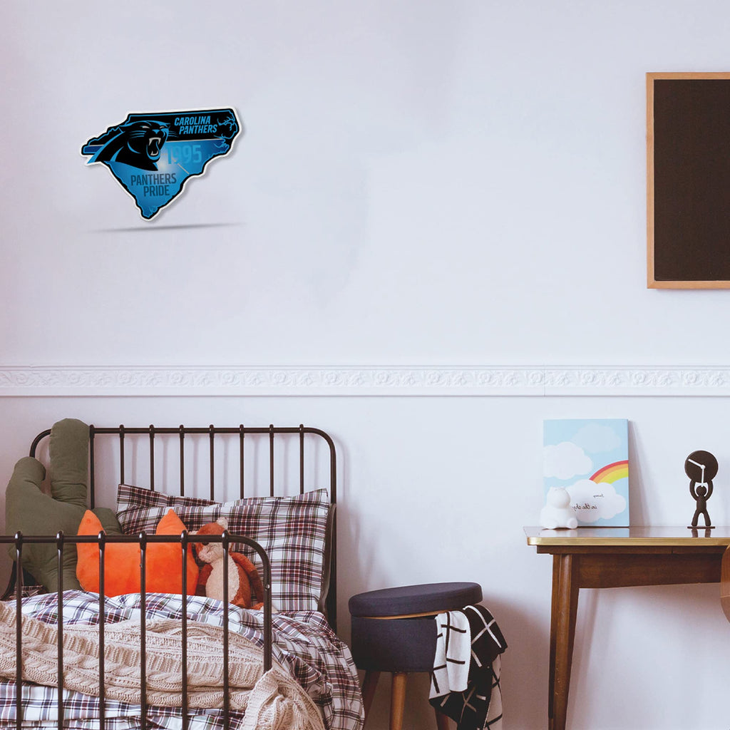 Rico Industries Nfl Carolina Panthers State Shape Shape Cut Pennant - Home And Living Room D  Cor - Soft Felt Ez To Hang 18X0.10