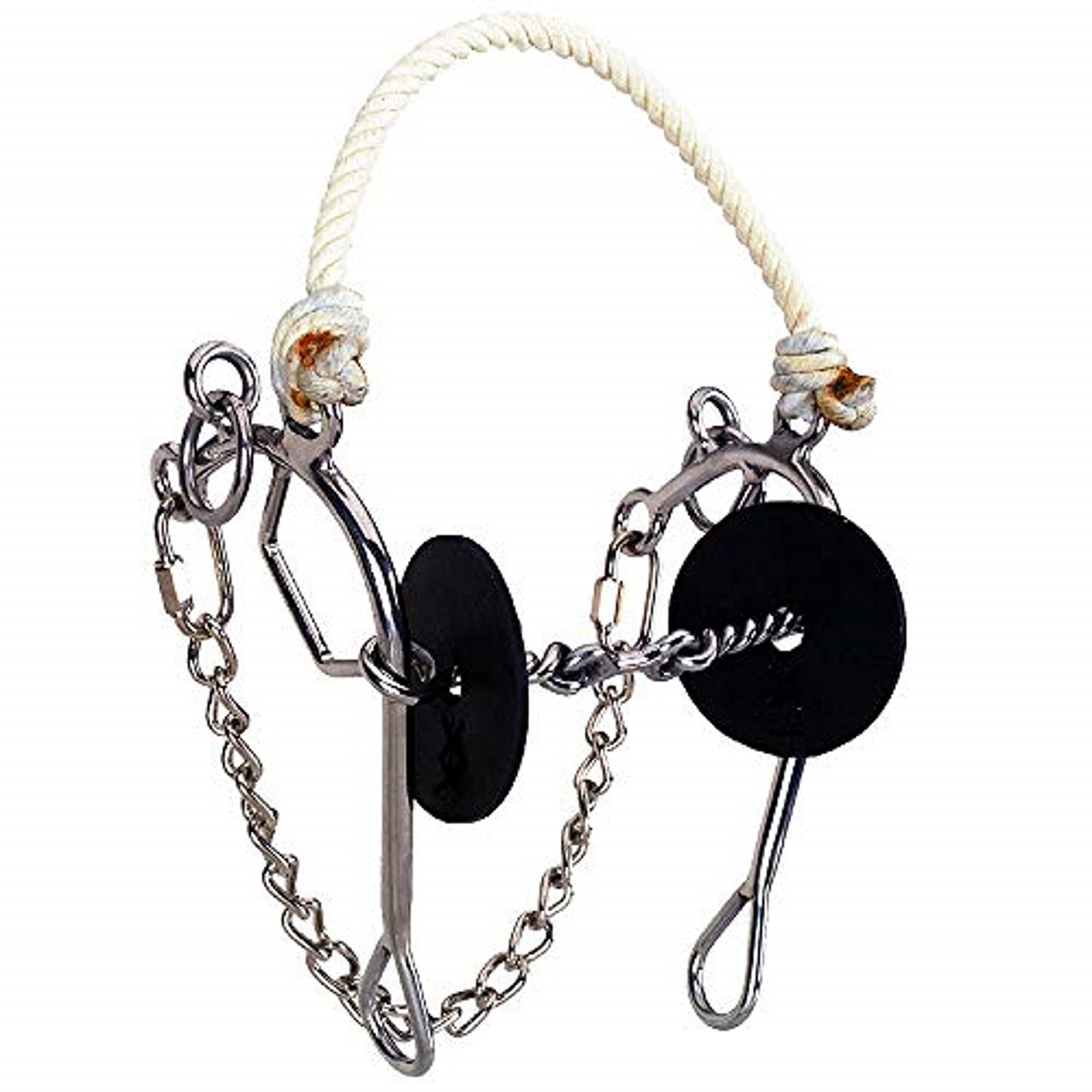 Reinsman Josey Million Dollar Bit For Horse - 3-Piece Twisted Wire Dog Bone Snaffle Mouthpiece - Rope Noseband - Stage D, Silver