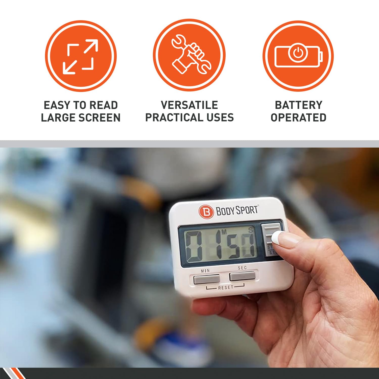 Body Sport Digital Timer - Sports Stopwatch And Countdown Timer For Fitness & Exercise Routines - Multifunctional Timer For Gym,