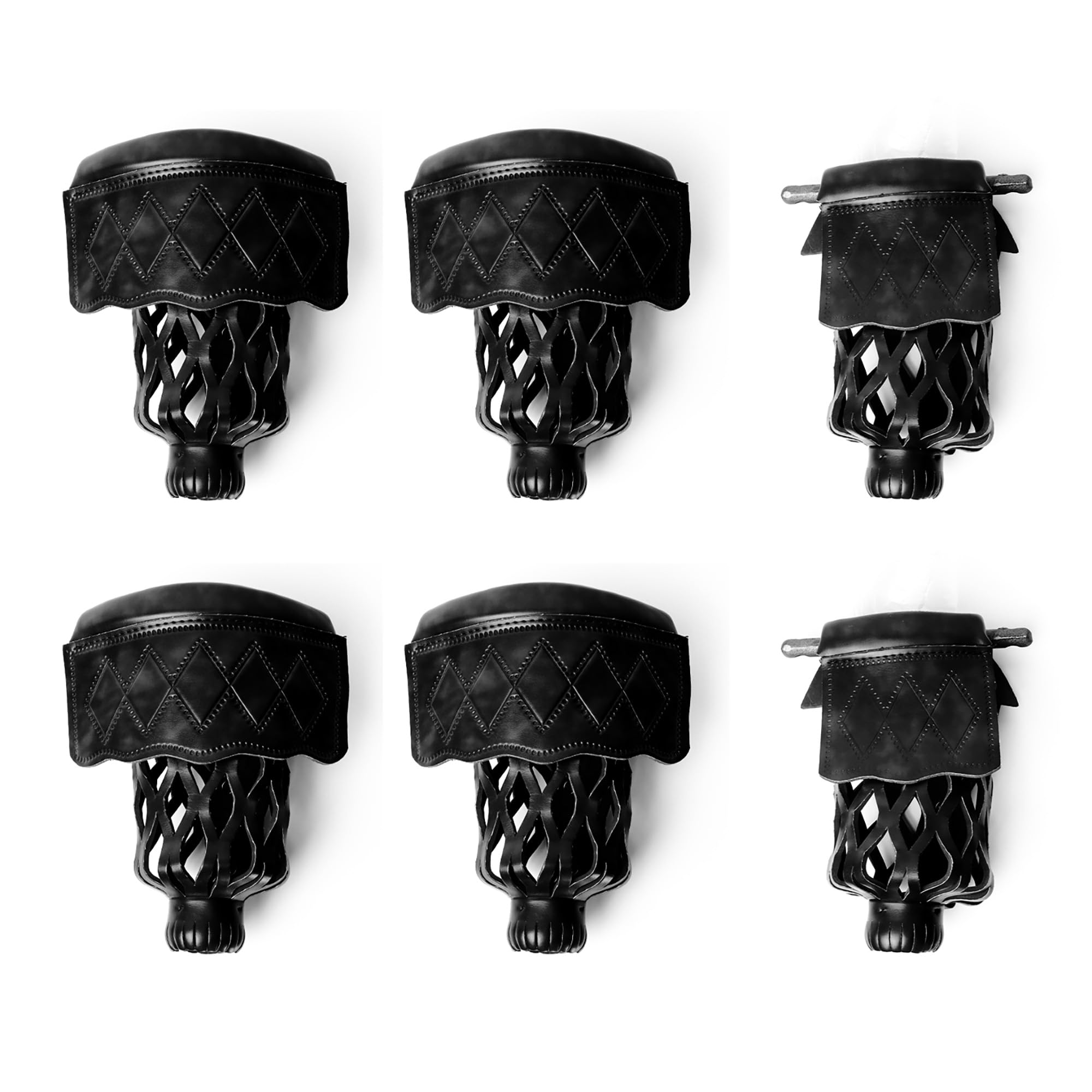 GSE Games & Sports Expert Set of 6 Heavy Duty PU Leather Billiard Pool Table Pockets, Billiard Pool Table Accessories (Black, Di