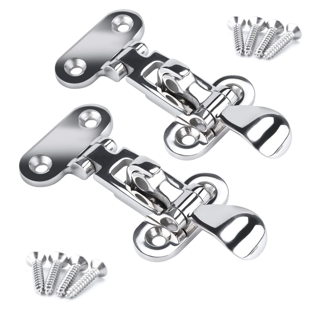 Marine 316 Stainless Steel Anti-Rattle Lockable Hatch,Hold Down Clamp Latch,Marine Hatch Locker (2 Pcs)