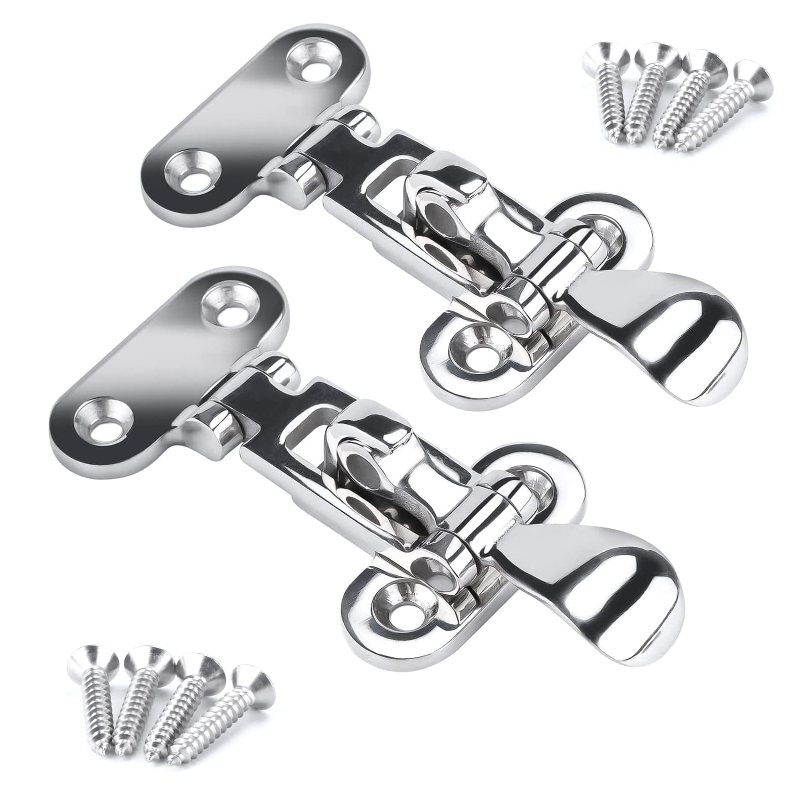 Marine 316 Stainless Steel Anti-Rattle Lockable Hatch,Hold Down Clamp Latch,Marine Hatch Locker (2 Pcs)