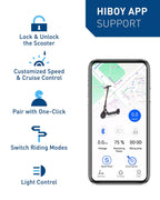 Hiboy Electric Scooter for Adults, 19 MPH, 25 Miles Range, 500W Motor (750W Peak), Foldable E Scooter with Phone Holder, Dual Sp