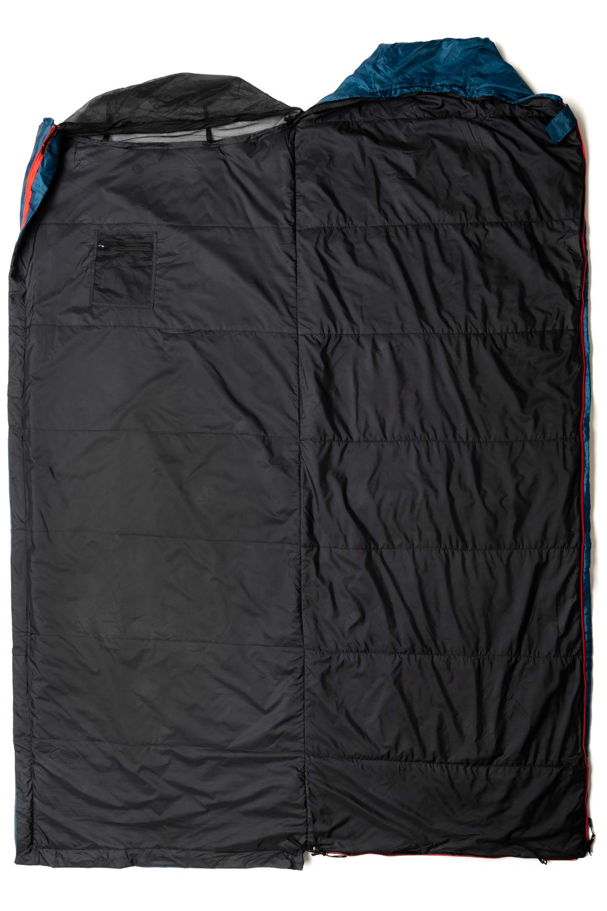 Snugpak Travelpak Traveler Sleeping Bag With Mosquito Net, Lightweight Right Hand Zip, Petrol Blue