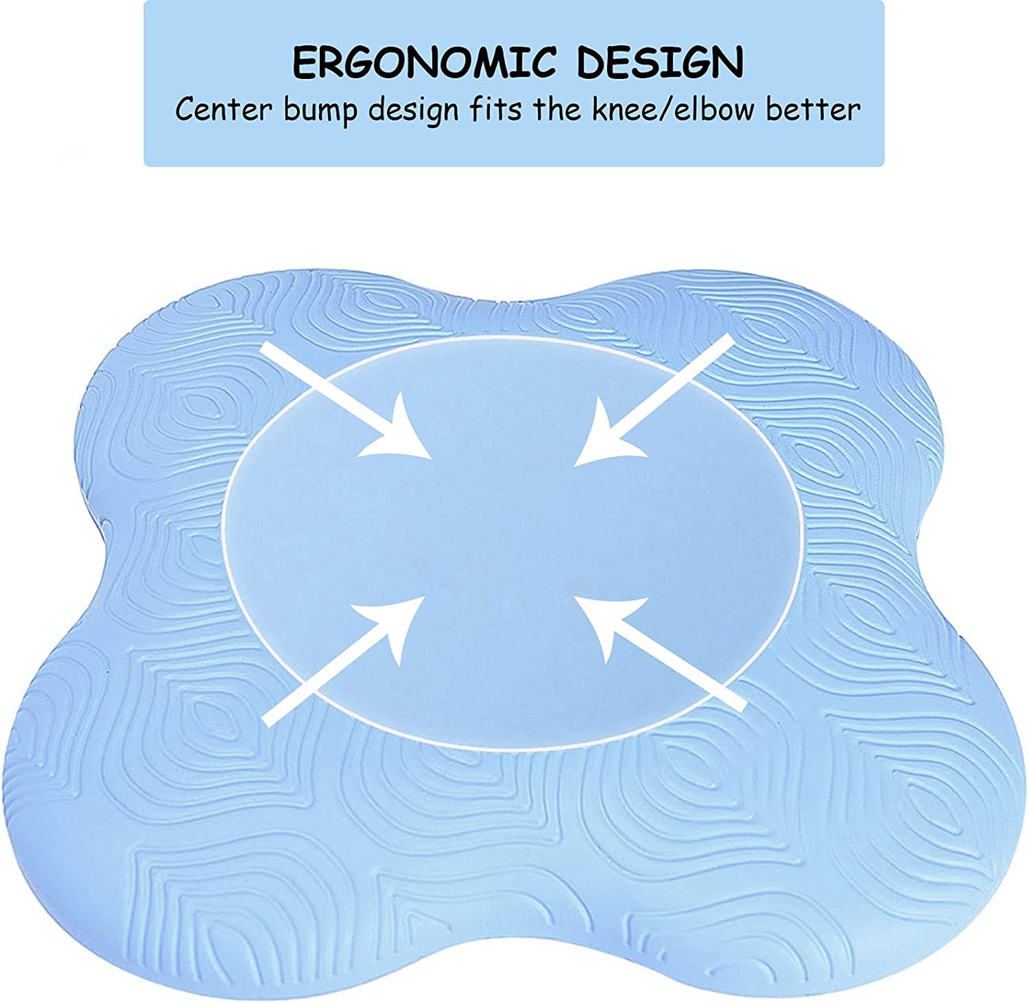 Zealtop Yoga Knee Pad Cushion Extra Thick For Knees Elbows Wrist Hands Head Foam Yoga Pilates Work Out Kneeling Pad(Light Blue)