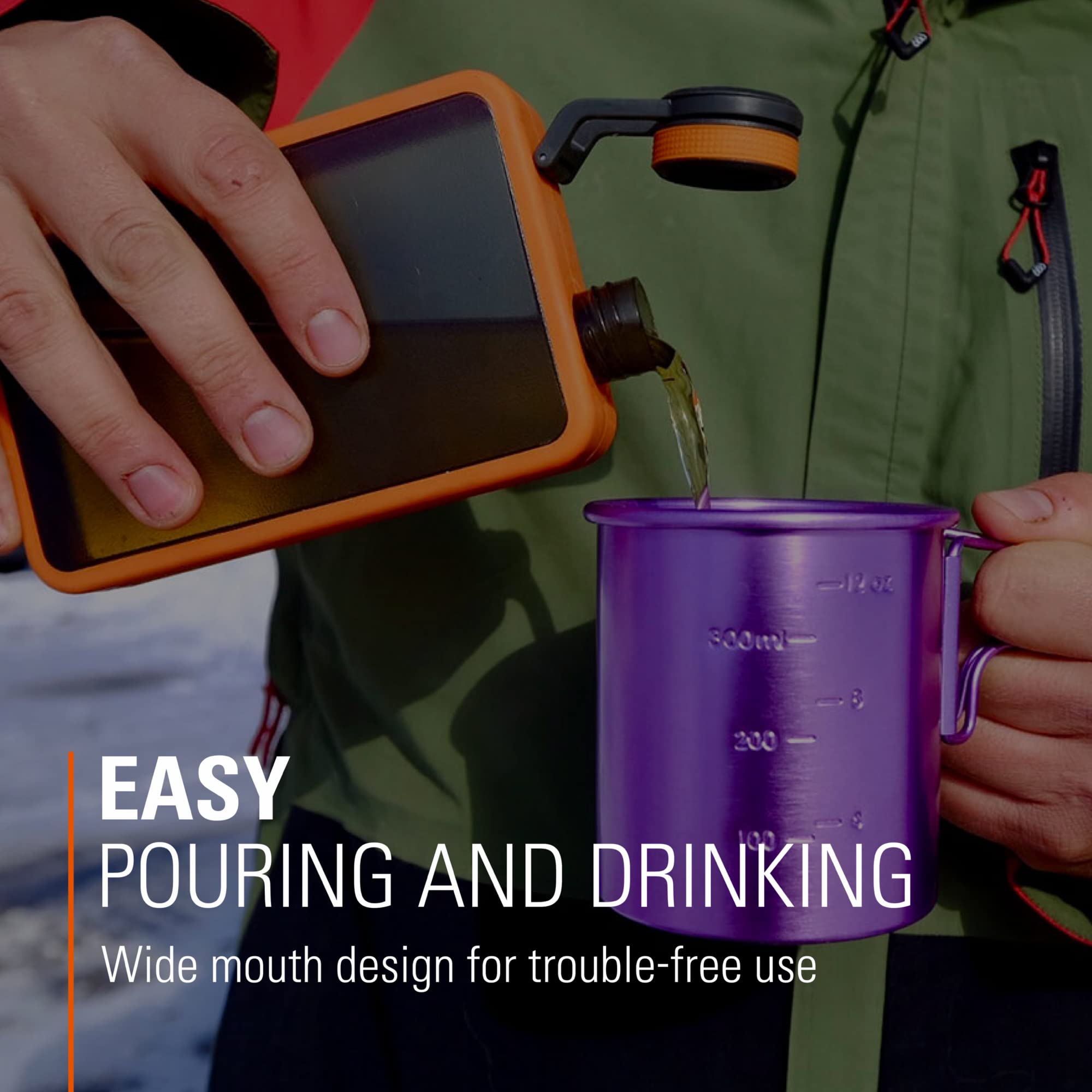 Gsi Outdoors Boulder Flask- Rugged And Shatter-Resistant, Outdoor Hip Flask Non Metal, Graphite, 10 Fluid Ounces