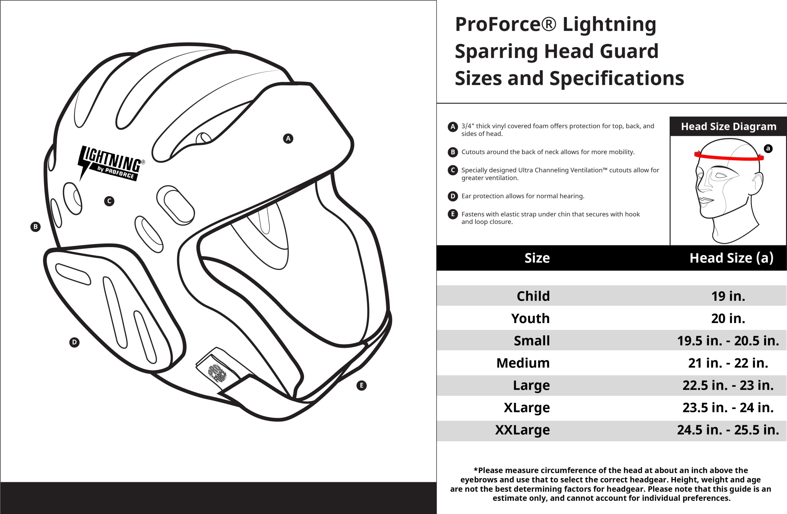 Pro Force Lightning Sparring Headgear - Blue - Large