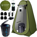 Outsmart Gadgets Portable Toilet Kit For Adults With Camping Night Lantern, Folding Xl Toilet Seat, Pop Up Privacy Tent And Carr