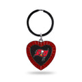 Rico Industries Nfl Tampa Bay Buccaneers Nfl Rhinestone Heart Colored Keychain, Red, 3-Inches In Length