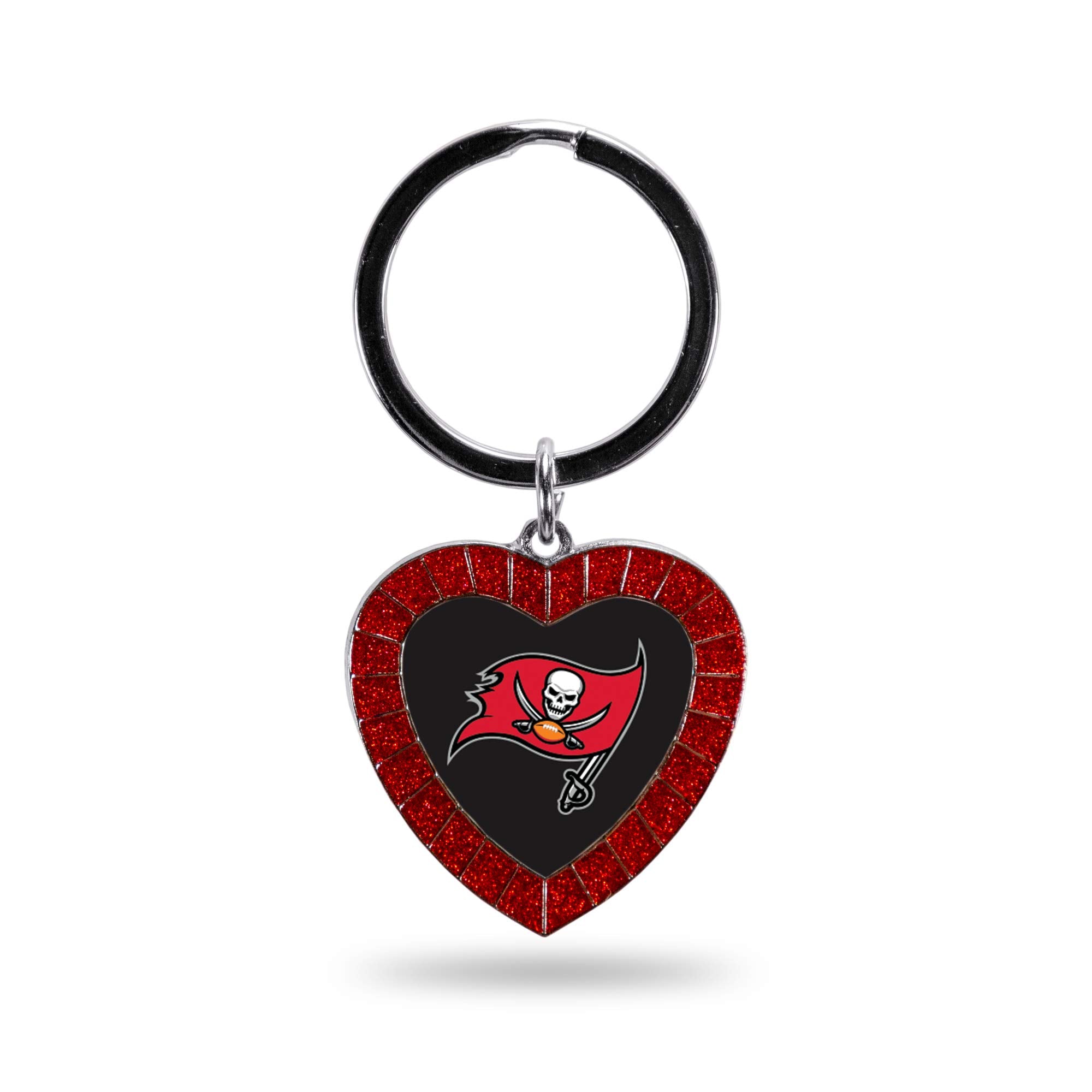 Rico Industries Nfl Tampa Bay Buccaneers Nfl Rhinestone Heart Colored Keychain, Red, 3-Inches In Length
