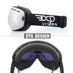 Exp Vision Snowboard Ski Goggles Men Women Youth, Anti Fog Otg Winter Snow Goggles Spherical Detachable Lens