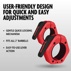 Dmoose Fitness Barbell Clips 2'' (Pair) - Quick Release Olympic Barbell Clamps With Anti Slip Tpr Lining - Barbell Collars For S