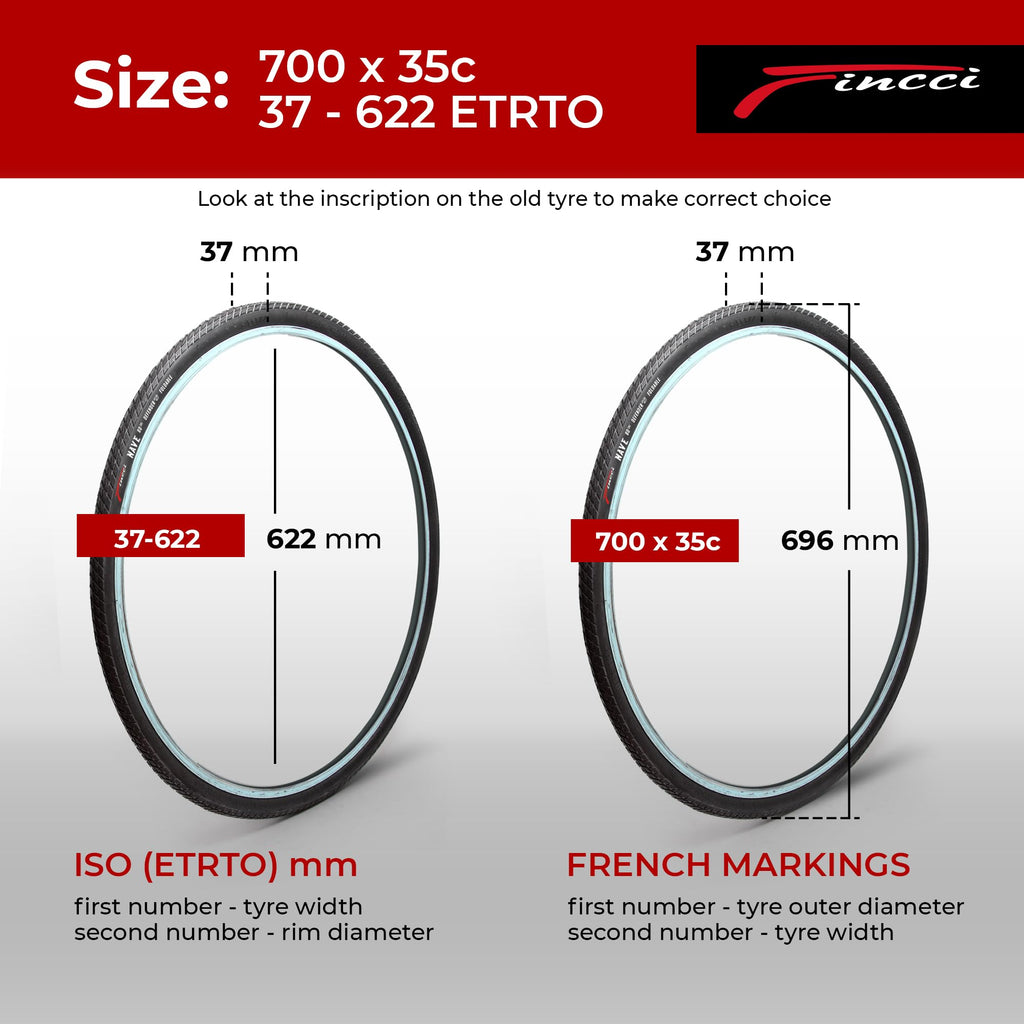 Fincci Pair 700X35C Tire 37-622 Foldable 60 Tpi City Commuter Tires With Nylon Protection For Cycle Road Mountain Mtb Hybrid Tou