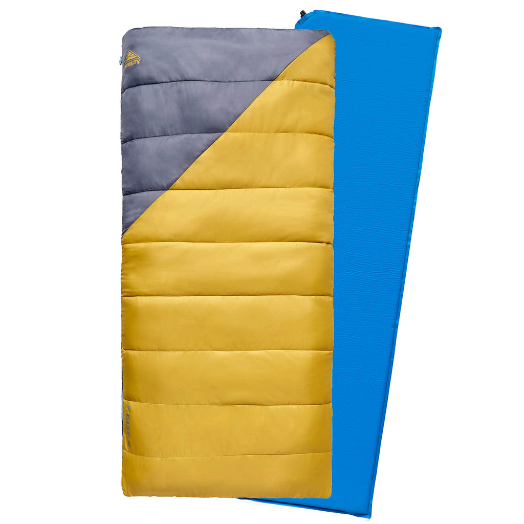 Kelty Campground Kit, Sleeping Bag And Sleeping Pad Set & Combo Includes 40 Degree Fahrenheit Rectangular Sleeping Bag And Self-