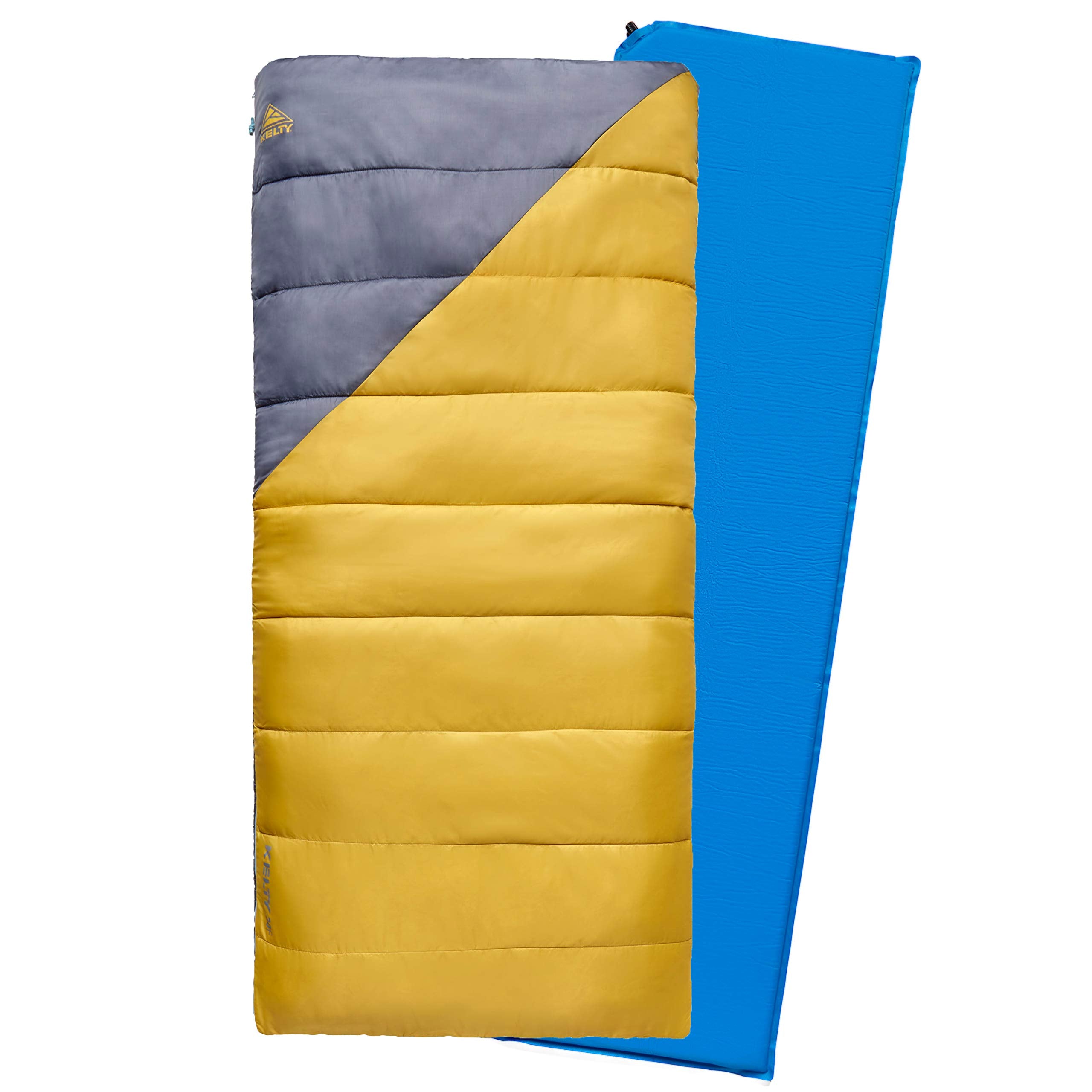 Kelty Campground Kit, Sleeping Bag And Sleeping Pad Set & Combo Includes 40 Degree Fahrenheit Rectangular Sleeping Bag And Self-