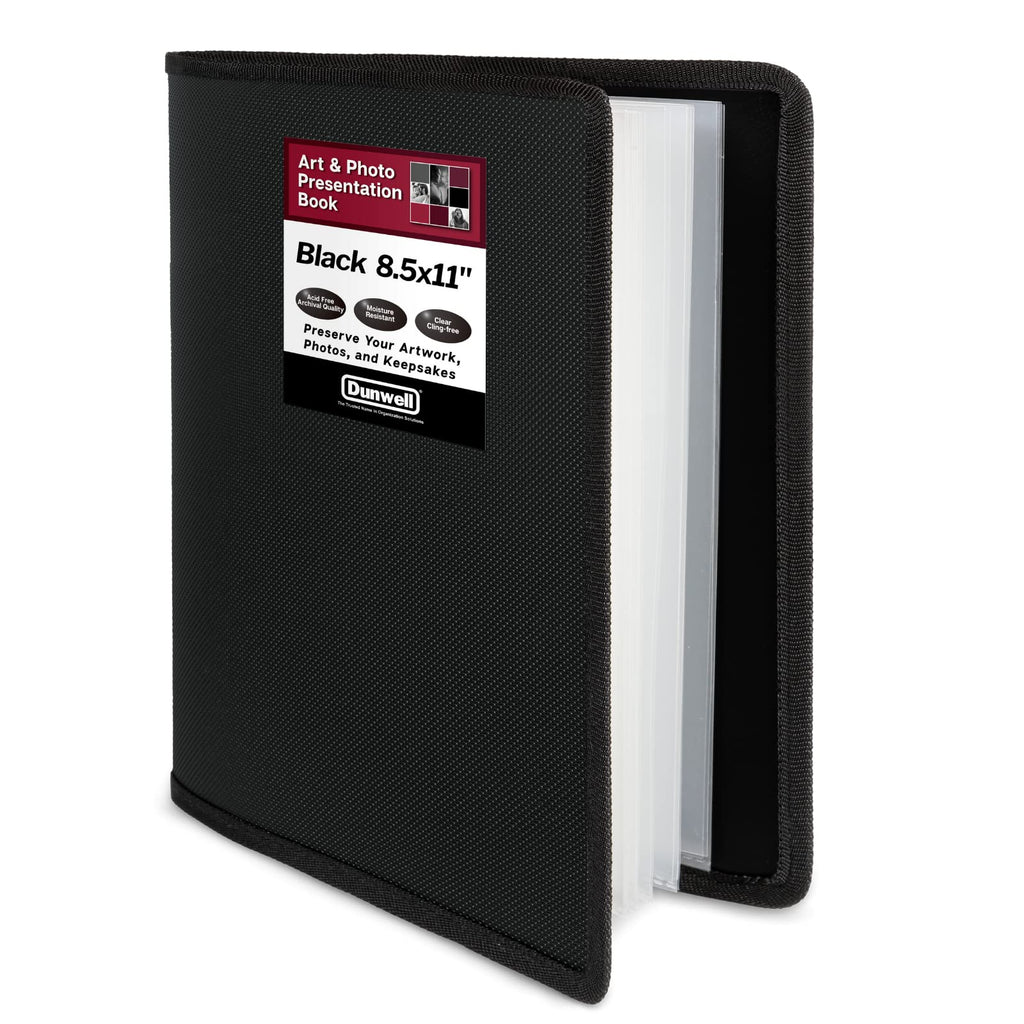 Dunwell Art Portfolio Binder 85X11 - (Black) Portfolio Folder For Artwork, Letter Size Document, Flexible Cover Presentation Boo