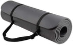Fitvids All Purpose 1/2-Inch Extra Thick High Density Anti-Tear Exercise Yoga Mat With Carrying Strap, Gray