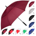 Mrtlloa 72 Inch Automatic Open Burgundy Golf Umbrella, Extra Large Oversize Double Canopy Vented Windproof Waterproof Sports Sti