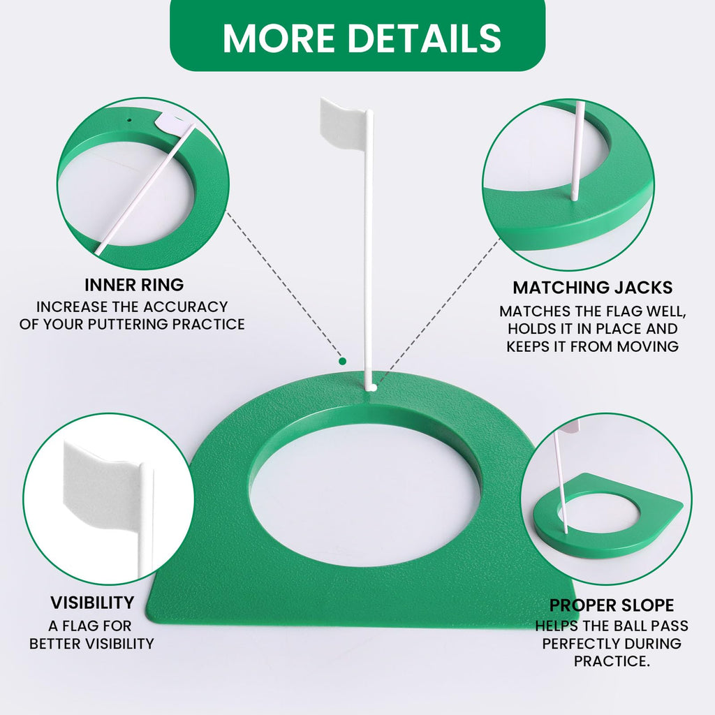 Golf Putting Cup And Flag Putt Training Hole All-Direction Surface Regulation Practice Cups For Men Women Kids Indoor Outdoor Ho