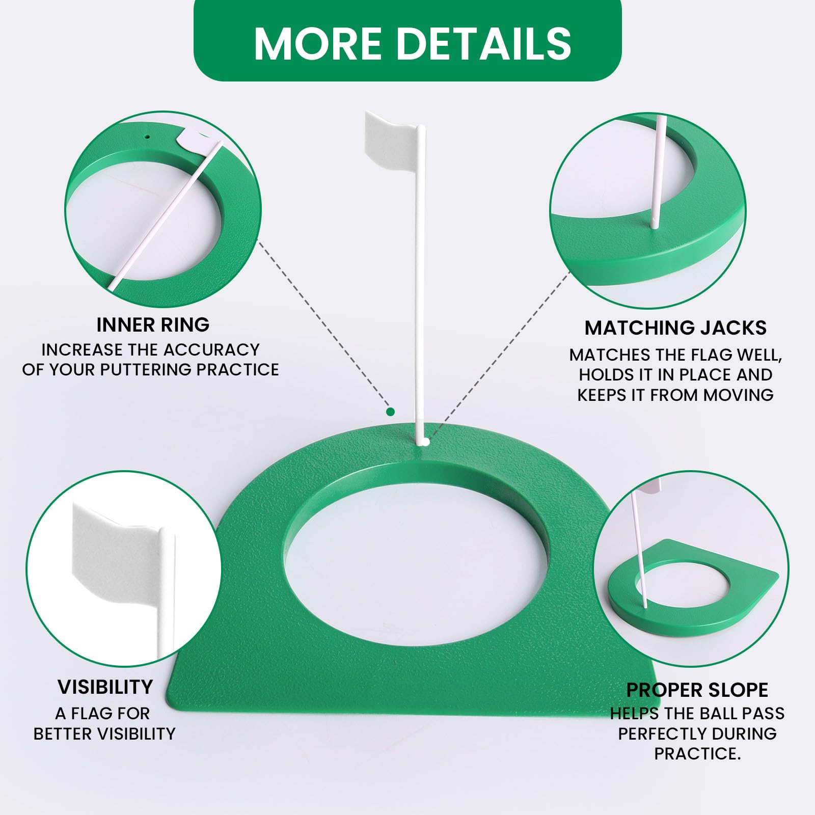 Golf Putting Cup And Flag Putt Training Hole All-Direction Surface Regulation Practice Cups For Men Women Kids Indoor Outdoor Ho