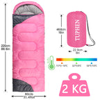 Tuphen - Xl Camping Sleeping Bag For Adults Kids, 3-4 Seasons Warm Cold Weather - Waterproof Sleeping Bags For Hiking Backpackin