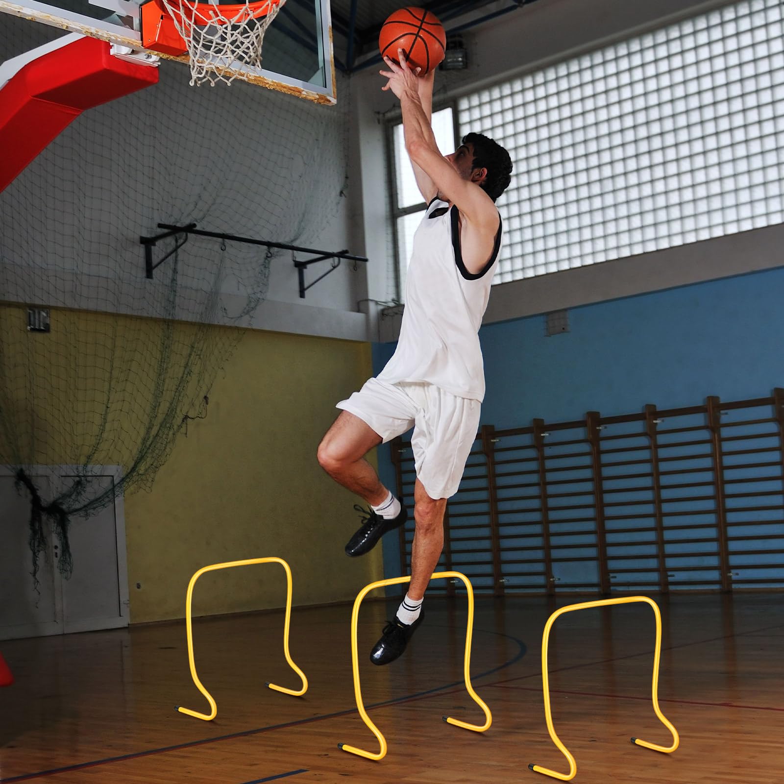 Leyndo 6 Pcs 20 '' Plyo Hurdles Training Equipment Practice Speed Hurdles Training Track Agility Soccer Football Basketball Base
