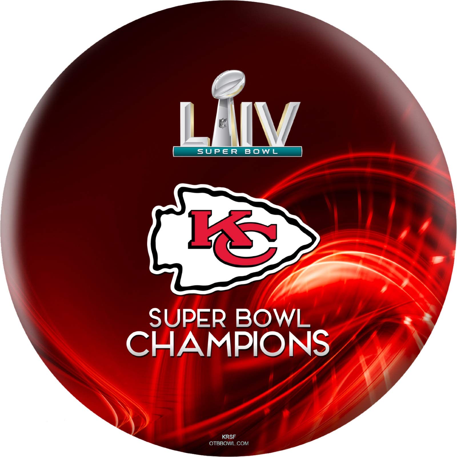 Nfl Super Bowl Liv Champs Kansas City Chiefs Licensed Bowling Ball Undrilled (14)