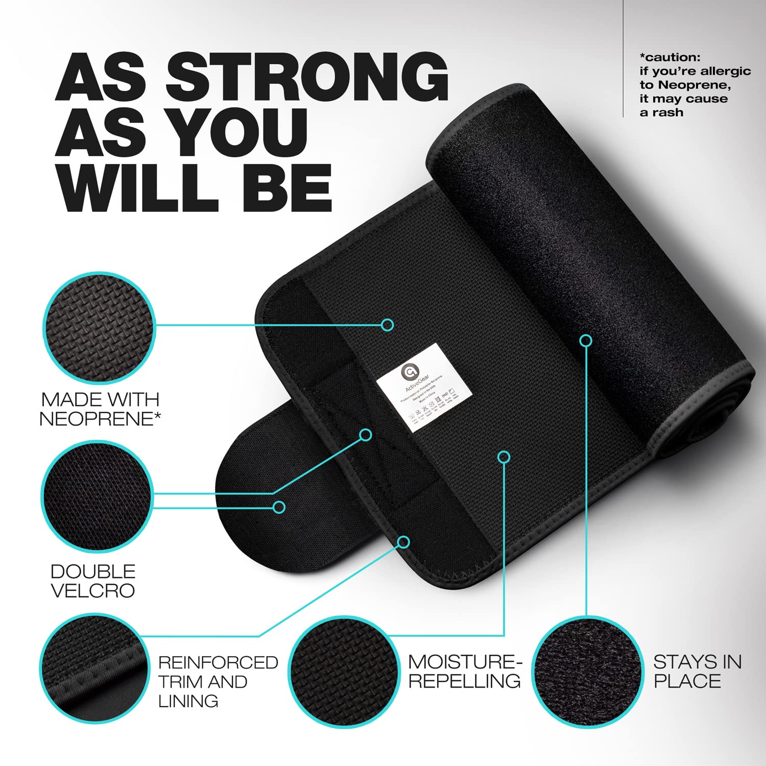 Activegear Waist Trimmer Belt For Stomach And Back Lumbar Support, Large: 9'' X 46'' - Blue