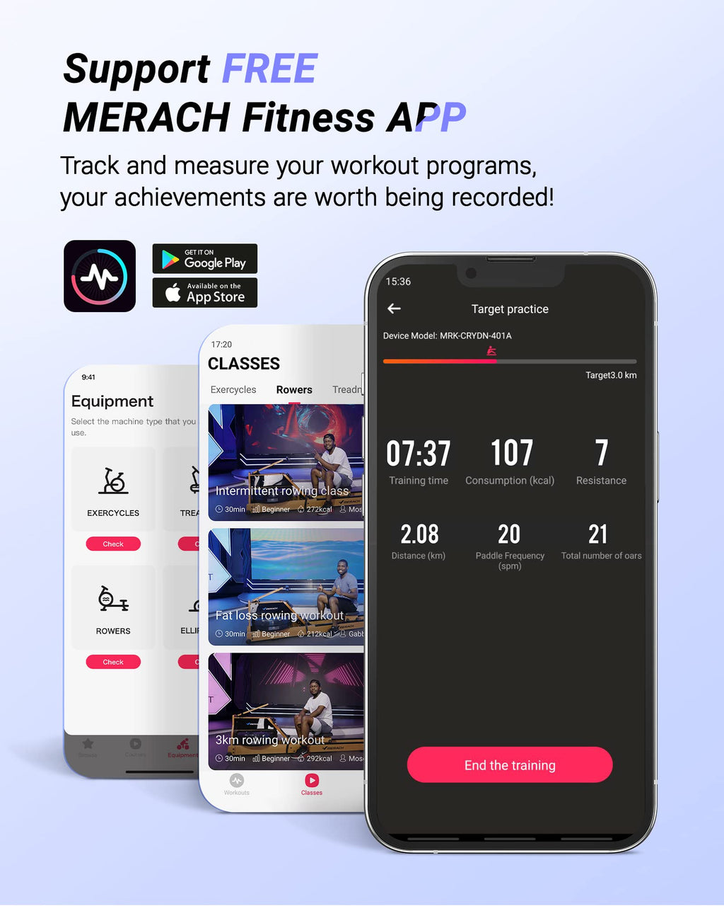 Merach Rowing Machine With App, 16 Levels Of Magnetic Resistance, Exclusive Dual Slide Rail Rower, 350Lb Max Weight Rowing Machi