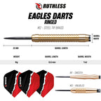 Ruthless Eagles  Steel Tip Brass Darts Set With Ringed Barrel Design, Dart Flights And Stems Included (D0455)