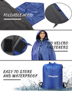 Dukuseek Outdoor Waterproof Stadium Blanket, Xl Large (79 ''X 59 '') Hooded Stadium Blankets With Fleece,Portable,Warm Outside B