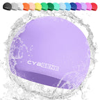 Cybgene Silicone Swim Cap, Unisex Swimming Cap For Women And Men, Bathing Cap Ideal For Short Medium Long Hair-Light Pastel Purp
