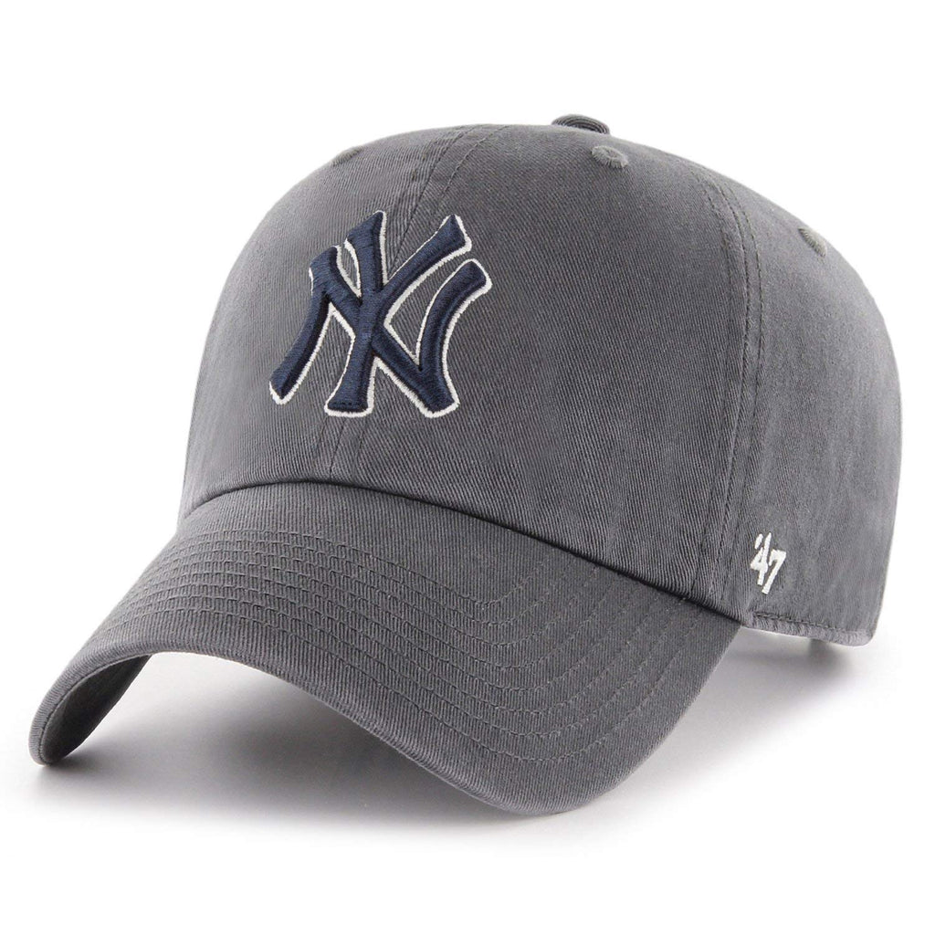'47 New York Yankees Adjustable Cap Clean Up Mlb, Charcoal, One Size