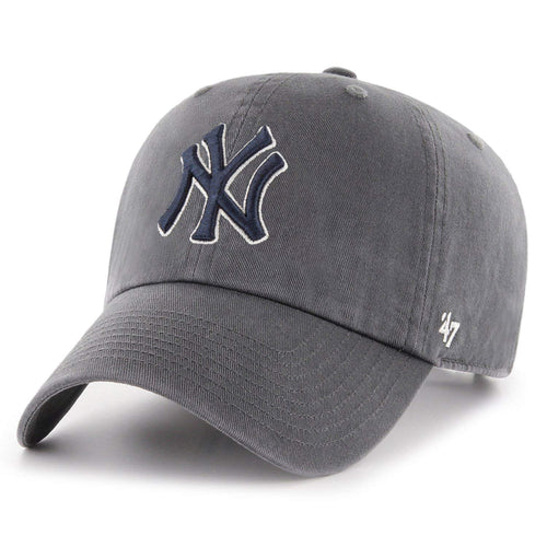 '47 New York Yankees Adjustable Cap Clean Up Mlb, Charcoal, One Size