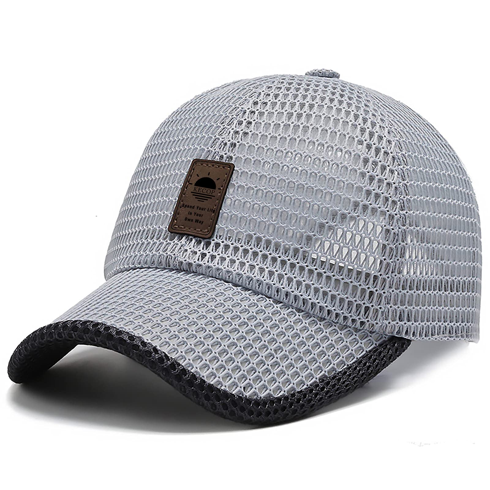 Kecop Unisex Breathable Full Mesh Hat,Baseball Cap Summer Hat,Quick Dry Running Hat,Lightweight Cooling Water Sports Hat, Trucke