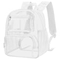 MAY TREE Small Clear Backpack Stadium Approved for Women and Men Clear Bag for Stadium Events Concert Sporting Festival, White