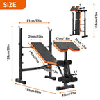 Multi-Function 6 In 1 Weight Bench Set - Leg Press, Preacher Curl Rack, Adjustable Workout Bench & Squat Rack For Full Body Exer