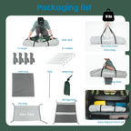 Portable Camping Shower Tent Deluxe Changing Room Easy Set Up Privacy Shelter,Large Toilet Tent 2 Rooms With Floor Drain Design