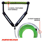 Airhead Dyneema Flat Line Wakeboard Rope, 4 Sections, 70-Feet, Green