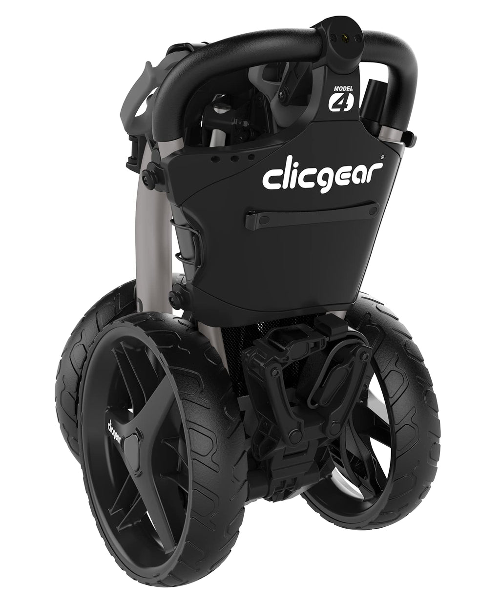 Clicgear Model 4.0 Golf Push Cart, 3-Wheel Foldable Walking Golf Cart (Silver)