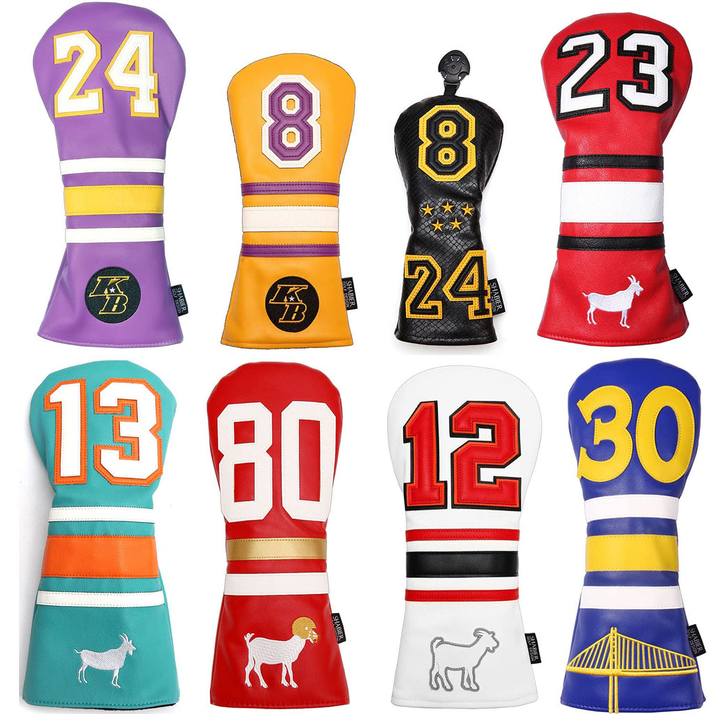 Shabier Golf Sports Style Golf Wood Club Headcover Driver Cover For Taylormade M5 M6 Driver (White 12 Driver Cover)
