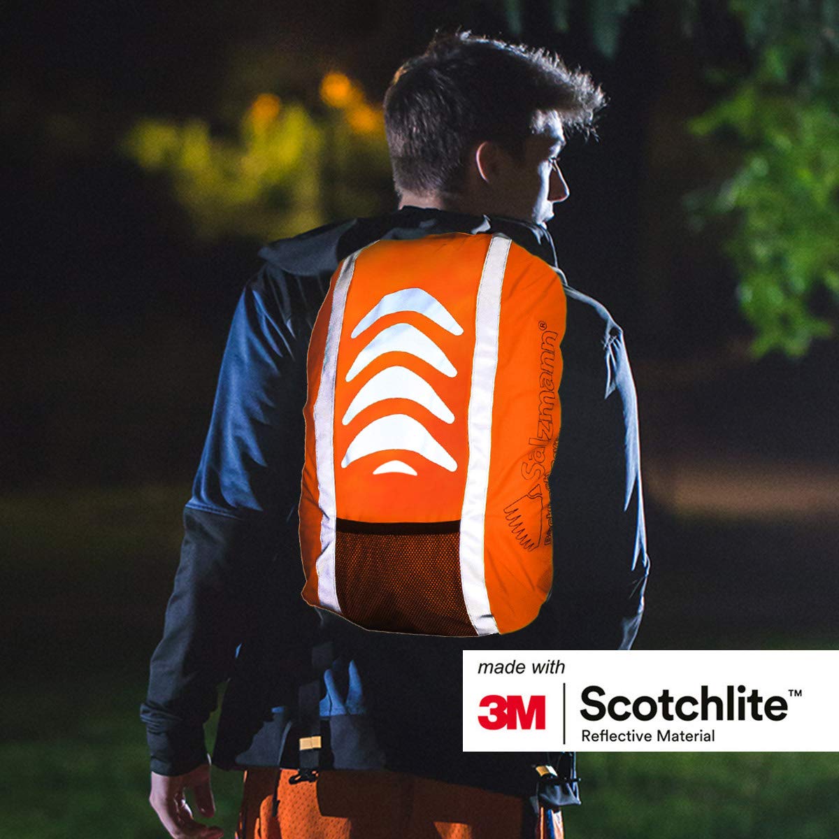 Salzmann 3M Reflective Backpack Cover | High Visibility, Waterproof & Weatherproof | Ideal For Cycling, Running & Hiking