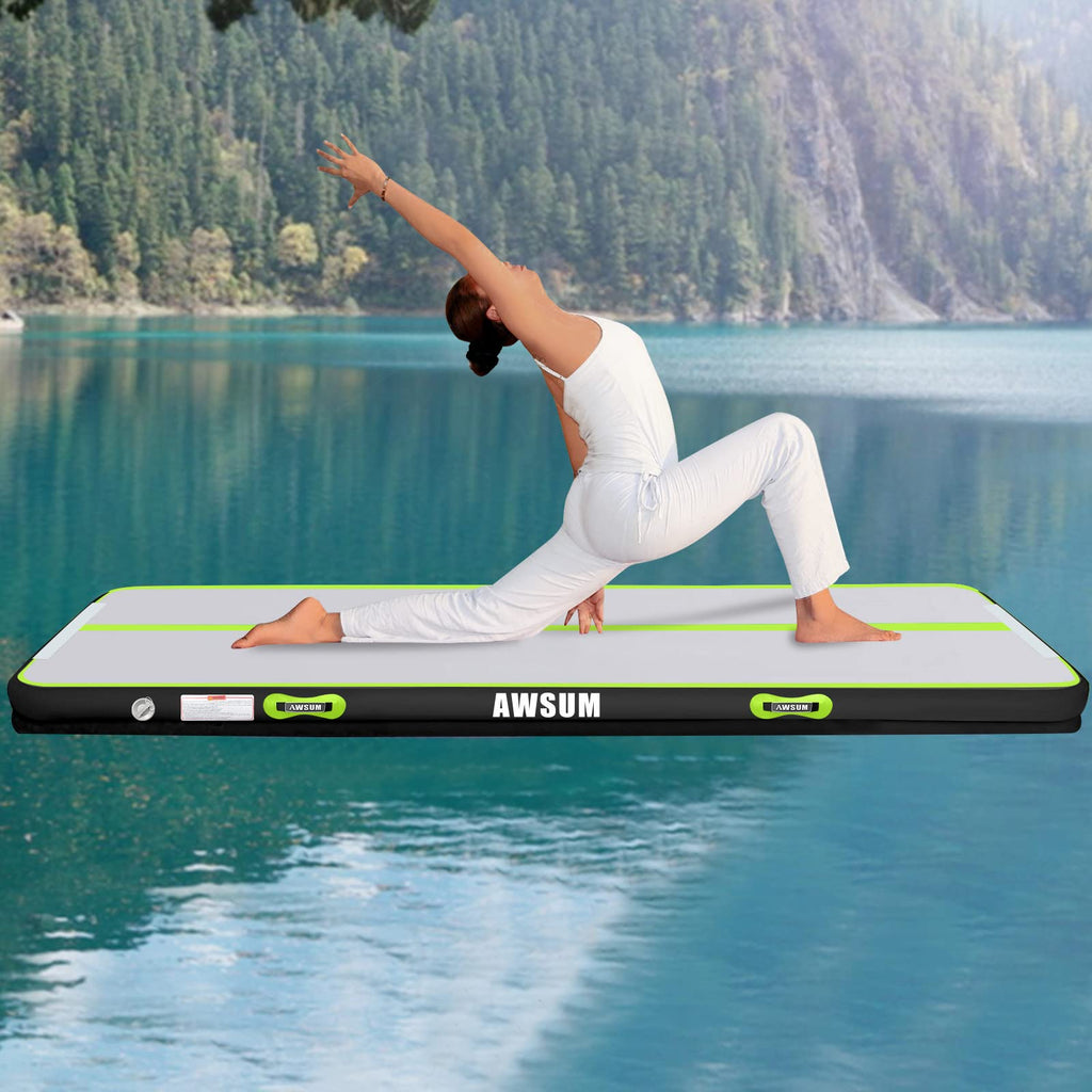Awsum 10Ft/13Ft/16Ft/20Ft/23Ft Air Mat Tumbling Track 4/8 Inches Thick Inflatable Training Mat Gymnastics Mat With Electric Pump