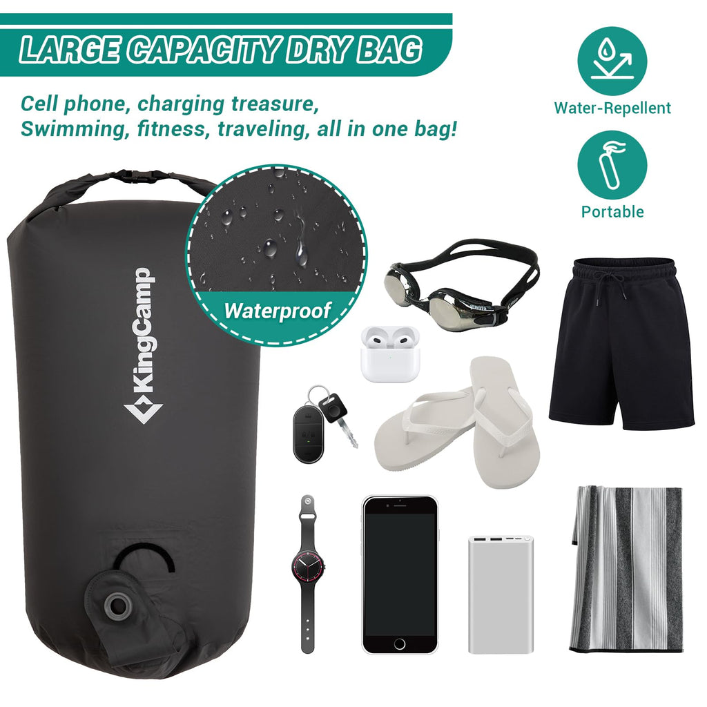 Kingcamp Air Pump Sack, Roll Top Compression Pump Bag For Inflation Sleeping Mats, Ultralight Pump Sack For Camping Foam Sleepin