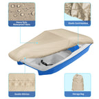 Icover Pedal Boat Cover, Fits 3 Or 5 Person Paddle Boat Water Proof Heavy Duty Boat Cover, Sand