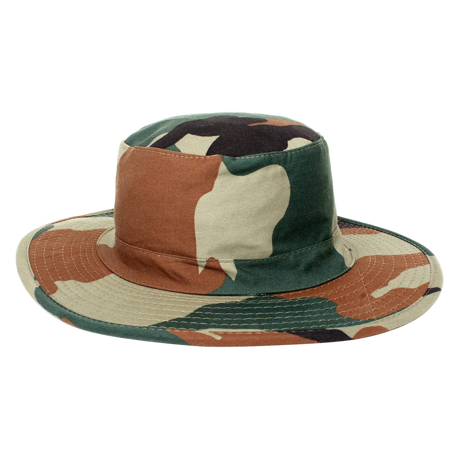 Zacharias Cotton MenS Camouflage Pattern Printed Sun Hat (Pack Of 1) (Mhc01_Beige_Free Size)