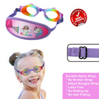 Ruigao Kids Swim Goggles Age 2-6, Toddler Goggles No Hair Pull,Child Goggles Padded Headband (2Pk - Rainbow)