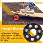 Senston Ceramic Skateboard Bearings High Speed Double Shielded 608 Rs Abec-11 8 Pack Set For Skateboard Trucks Scooters Wheel Ro